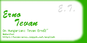 erno tevan business card